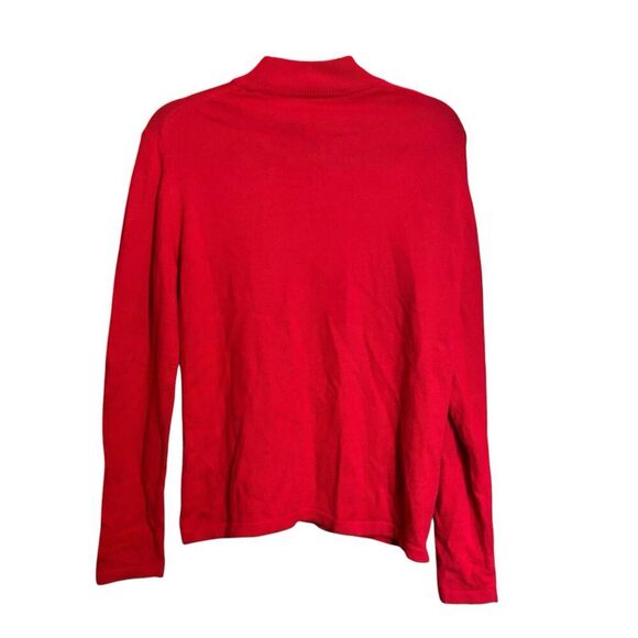Vintage Leyla Mitra Mock Sweater Womens Large Red 100% Cashmere Pullover - Picture 6 of 8